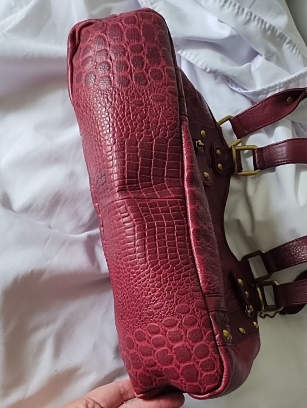 Red Leather Shoulder Bag - Picture 5 of 8